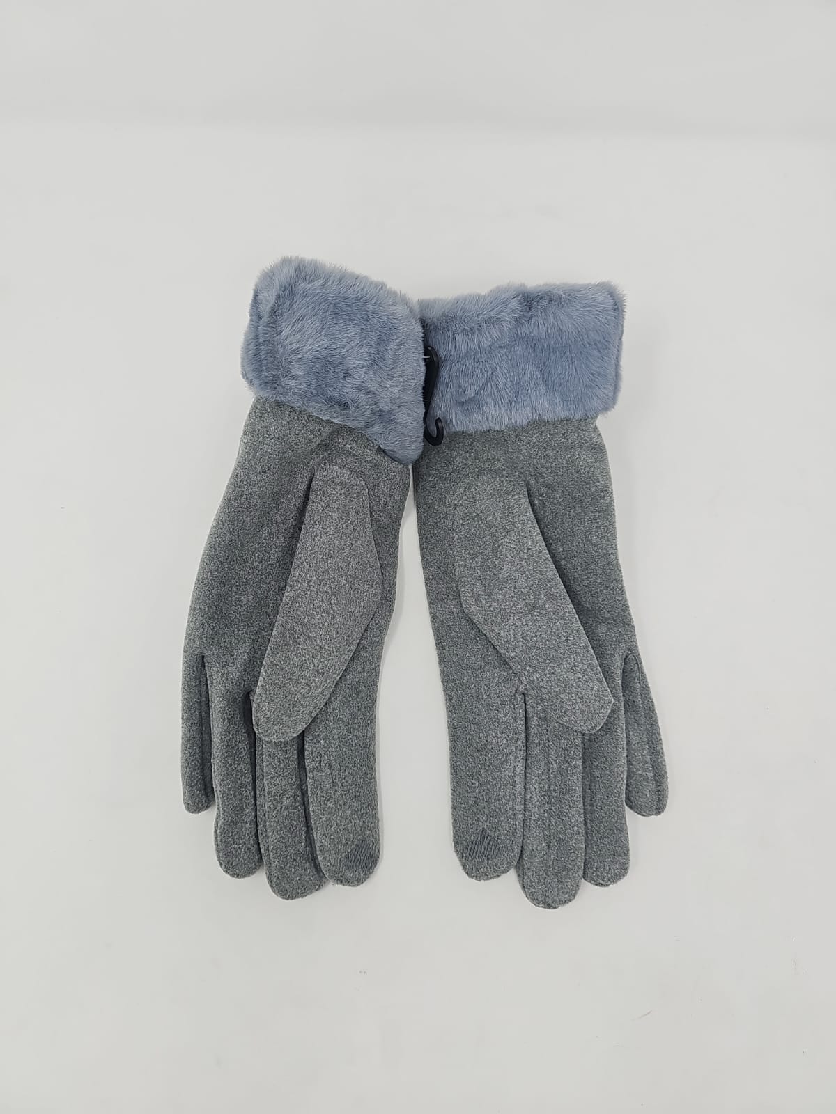 Grey Faux Fur Lined Gloves