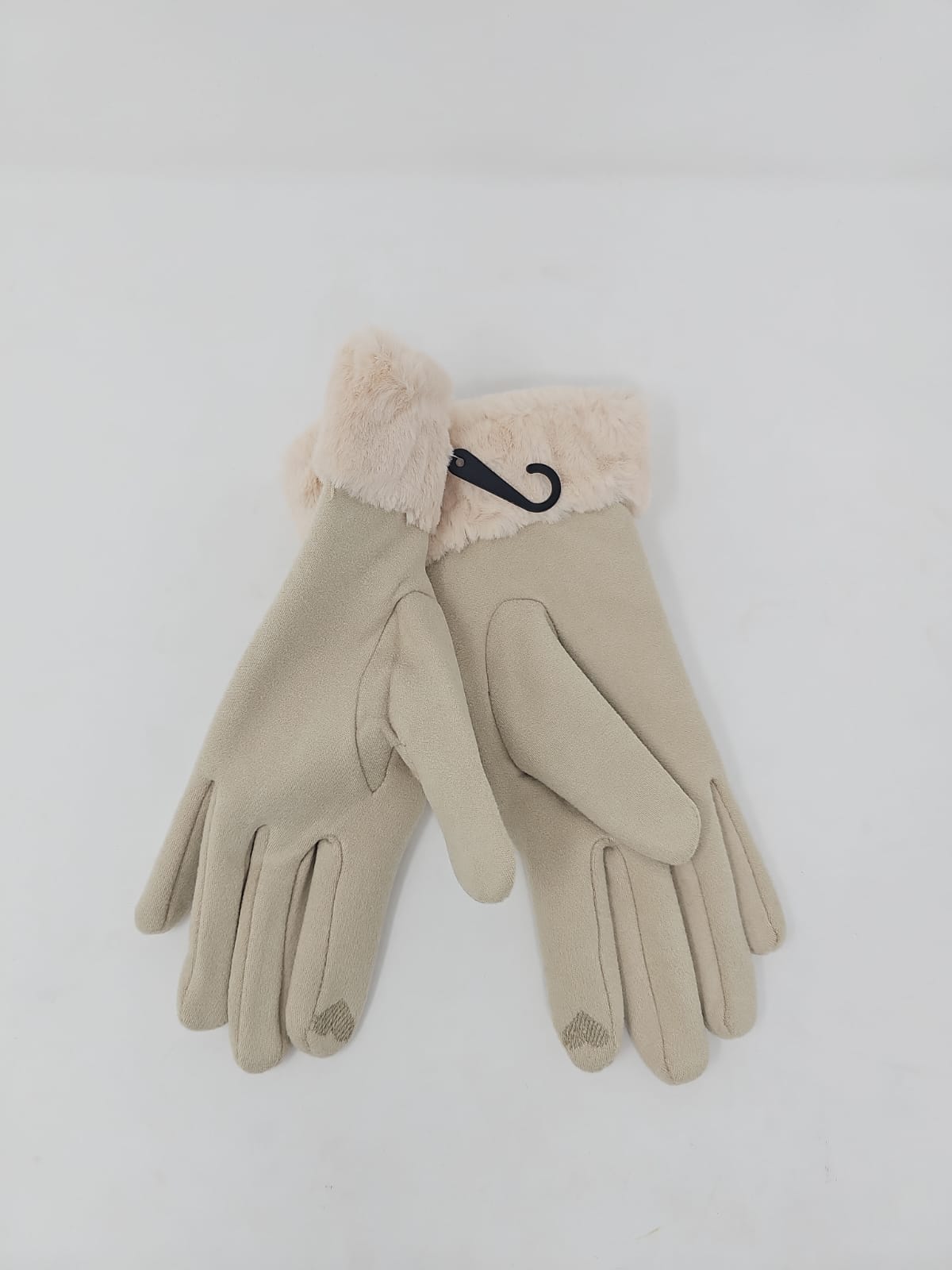 Nude Beige Fur Lined Gloves