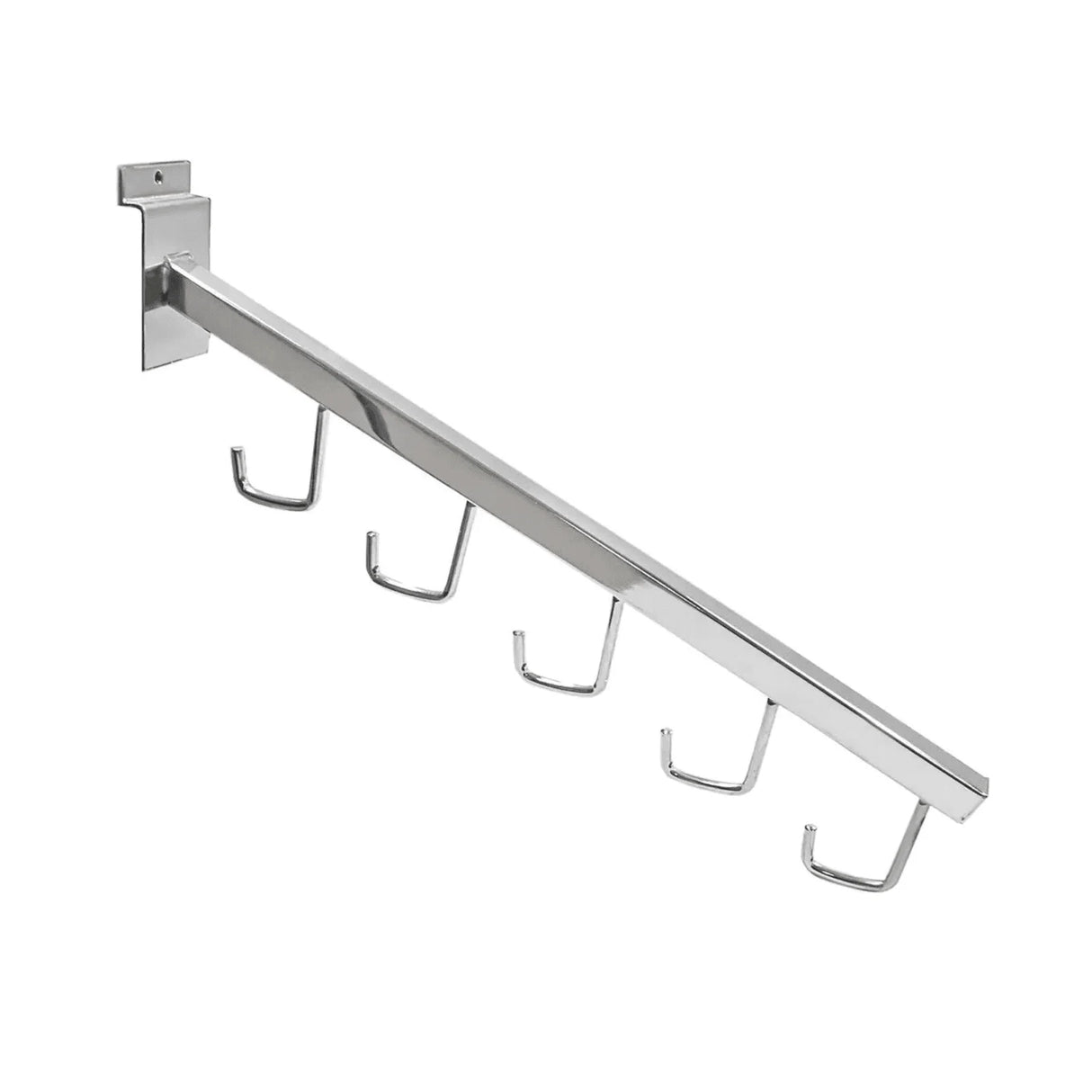 Angled 5 Hook Arm For Slat Wall (10 Pack)