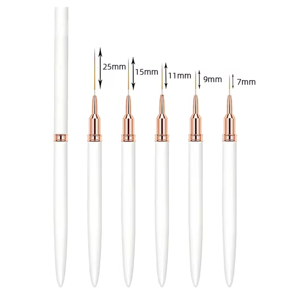 Dream Goddess Nail Art Liner Brushes 5Pcs White