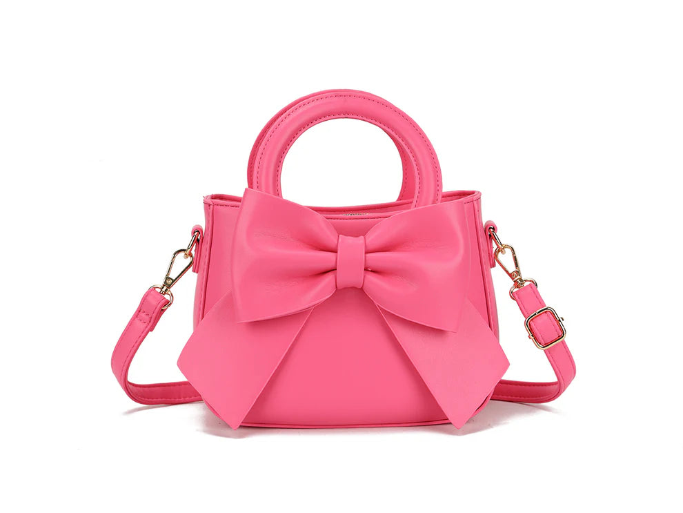 Rose Pink Bow Mini Clutch Bag