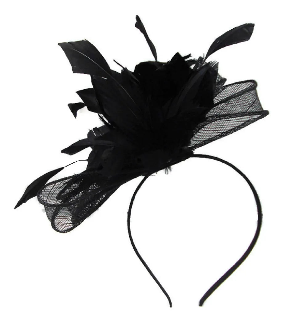 Black Looped Flower Hairband Fascinator