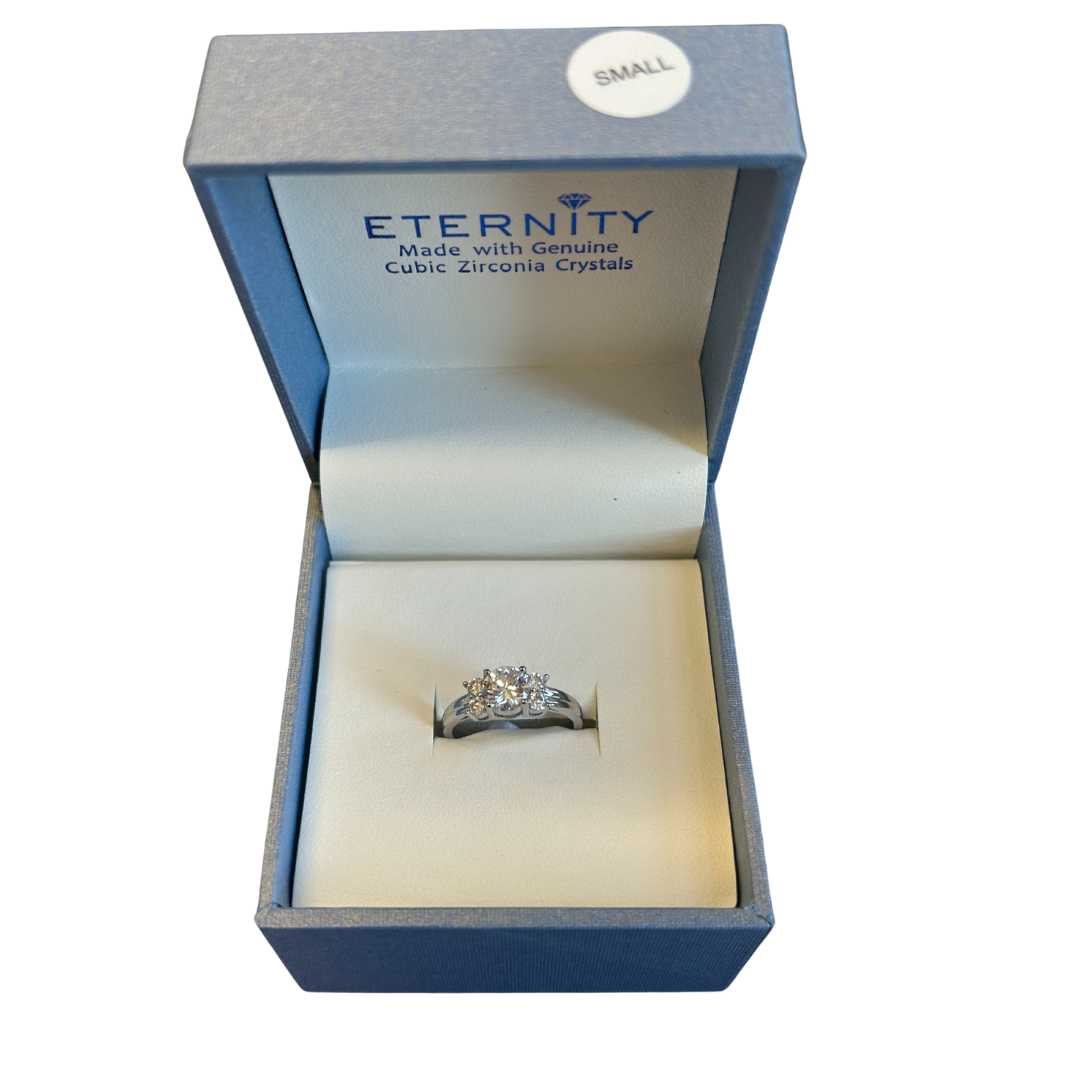 Eternity Cubic Zirconia Trio Gem Costume Ring