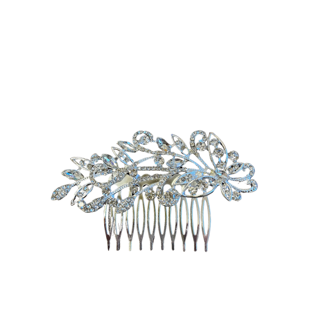 Butterfly Crystal Embellished Bridal Hair Clip