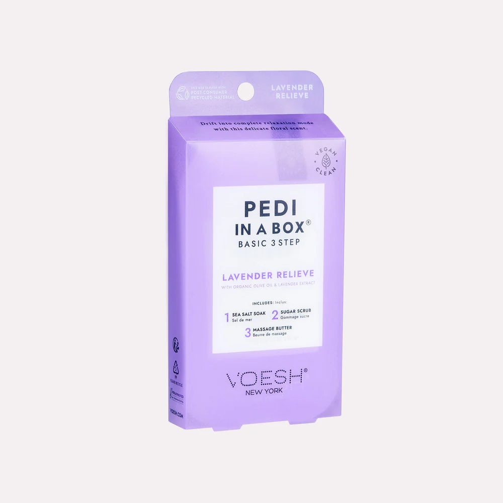 Voesh Basic 3 Step Pedi In A Box Lavender Relieve