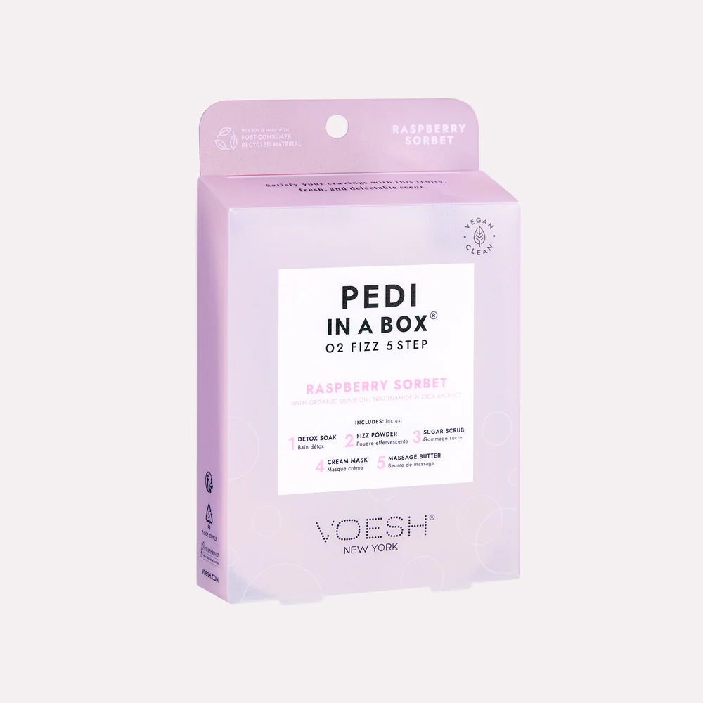 Voesh 5 Step Deluxe Fizz Pedi In A Box Raspberry Sorbet