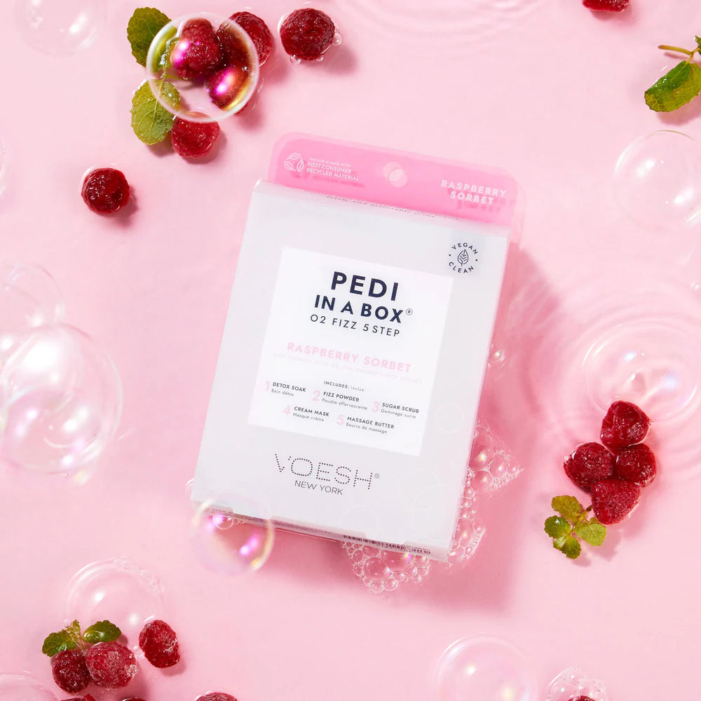 Voesh 5 Step Deluxe Fizz Pedi In A Box Raspberry Sorbet