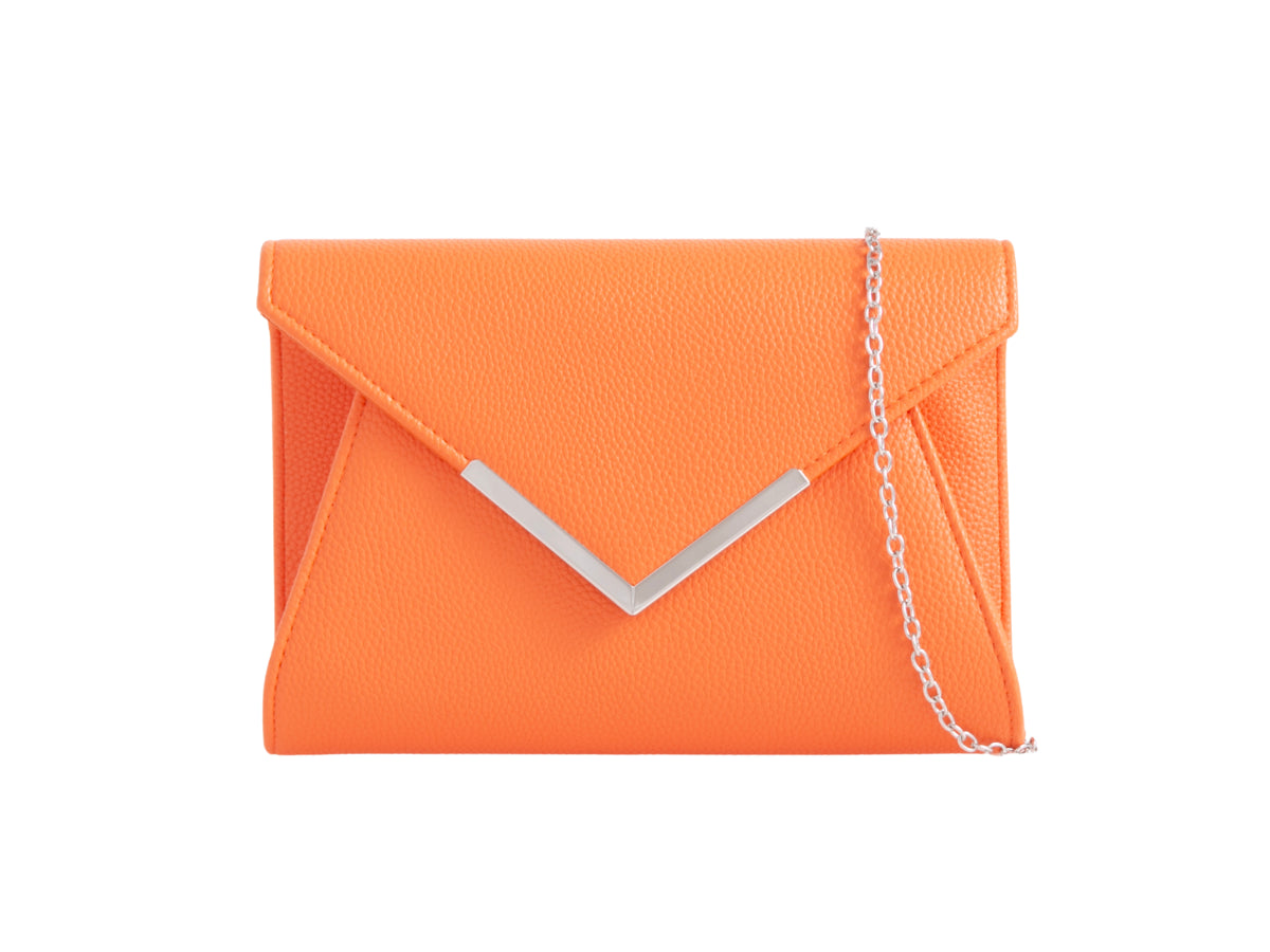 Orange Matte Envelope Clutch Bag