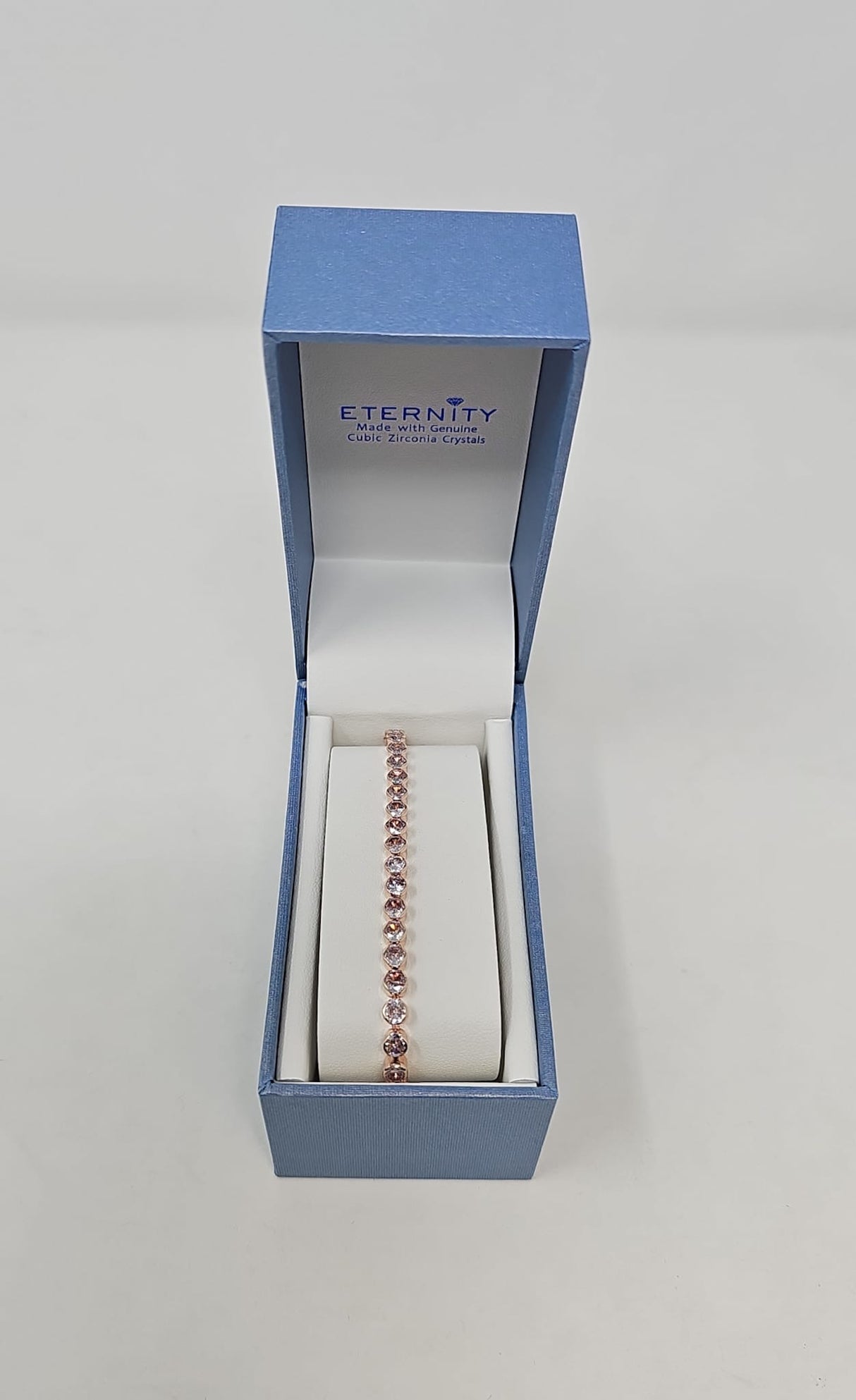 Eternity Cubic Zirconia Rose Gold Plate Bracelet