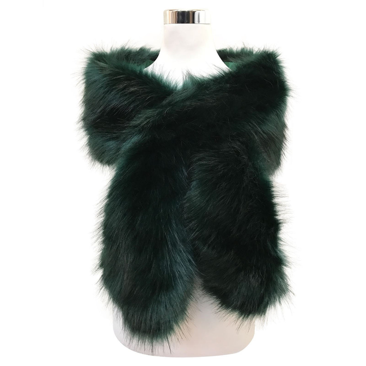 Emerald Green Large Faux Fur Stole