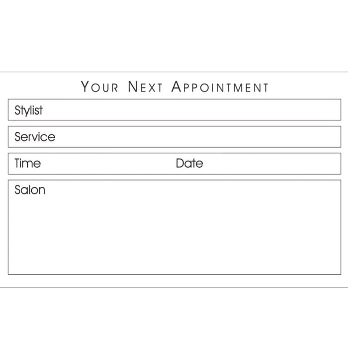 Agenda Hair Appointment Cards