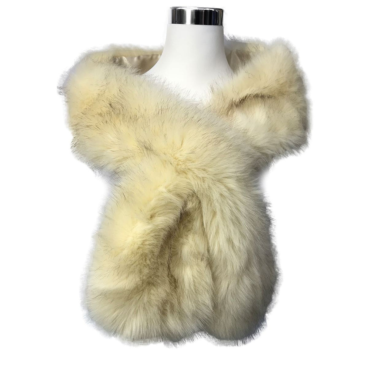 Cream Flecked Faux Fur Scarf