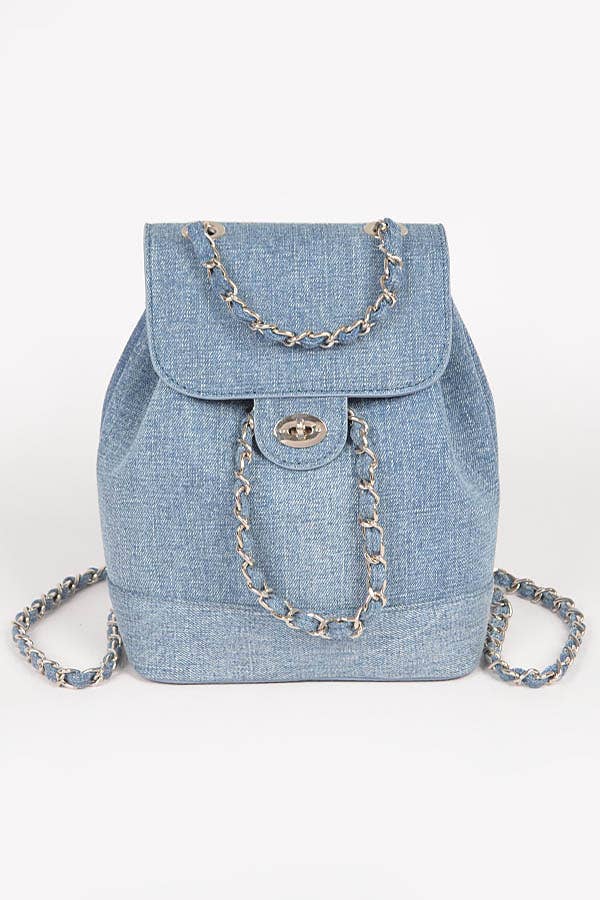 Denim Bucket Style Back Pack
