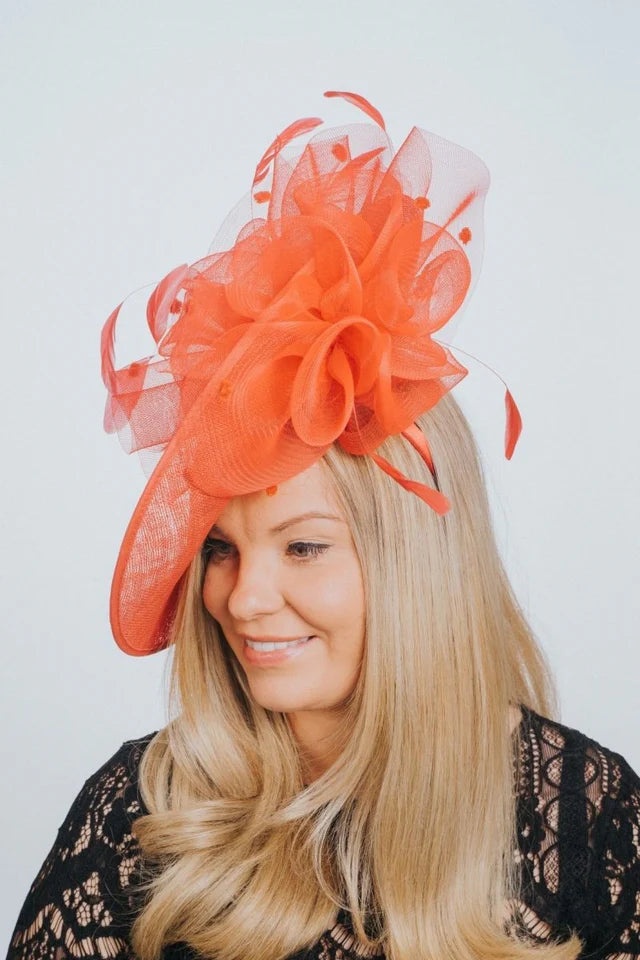 Coral Large Detail Fascinator