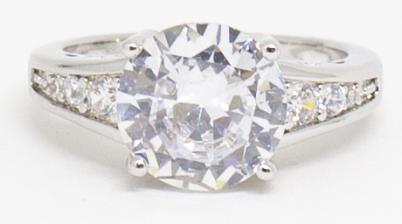 Lucy K Cubic Zirconia Solitaire Gem Costume Ring