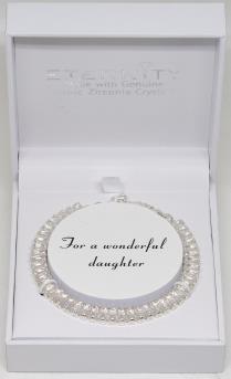 Lucy K Cubic Zirconia Wonderful Daughter Crystal Bracelet