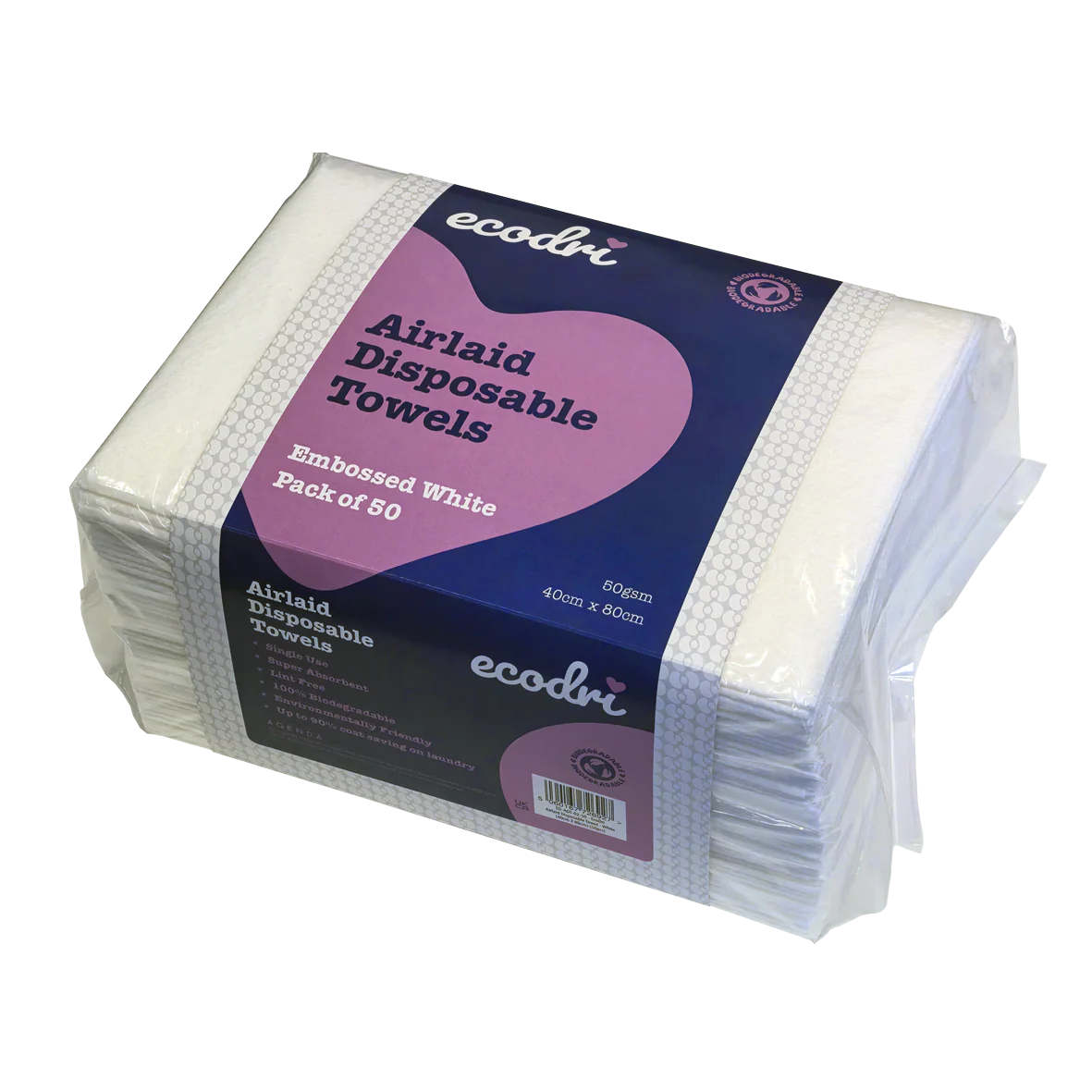 Airlaid White Disposable Towel 40cmx80cm 50PK