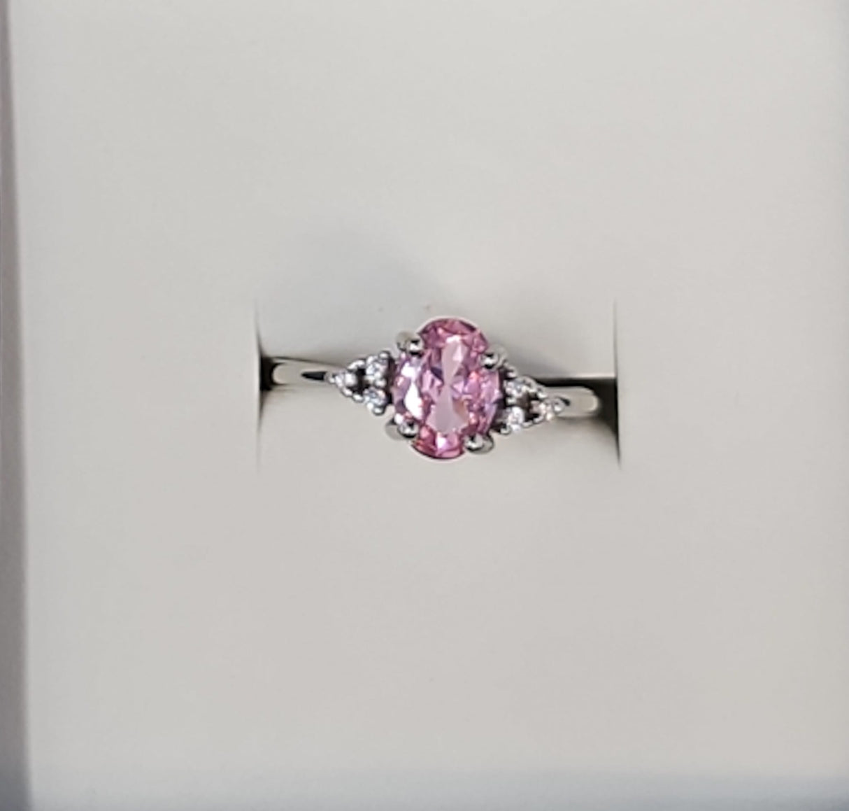 Eternity Cubic Zirconia Pink Oval Costume Ring