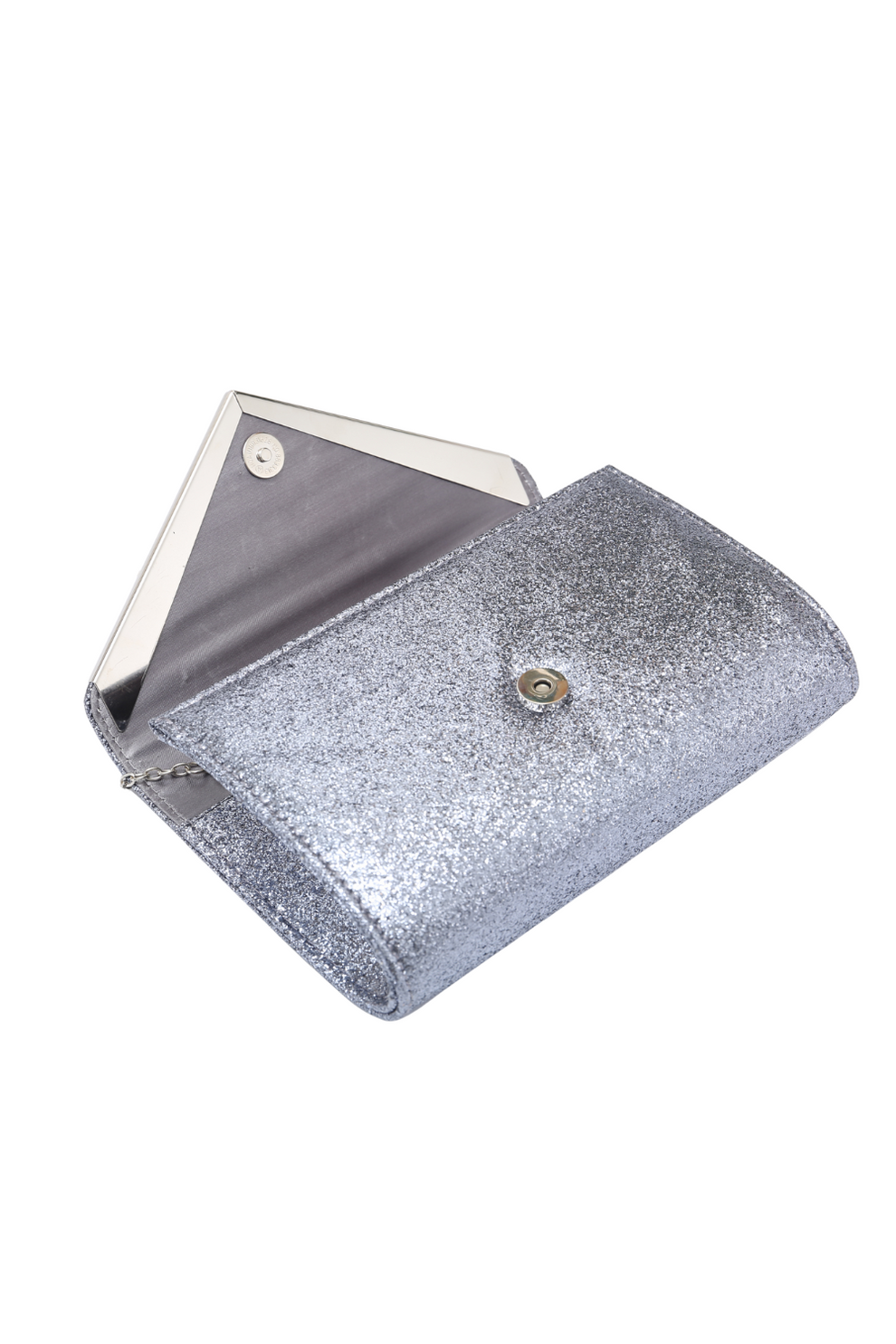 Sparkling Gold Glitter V Evening Clutch Bag