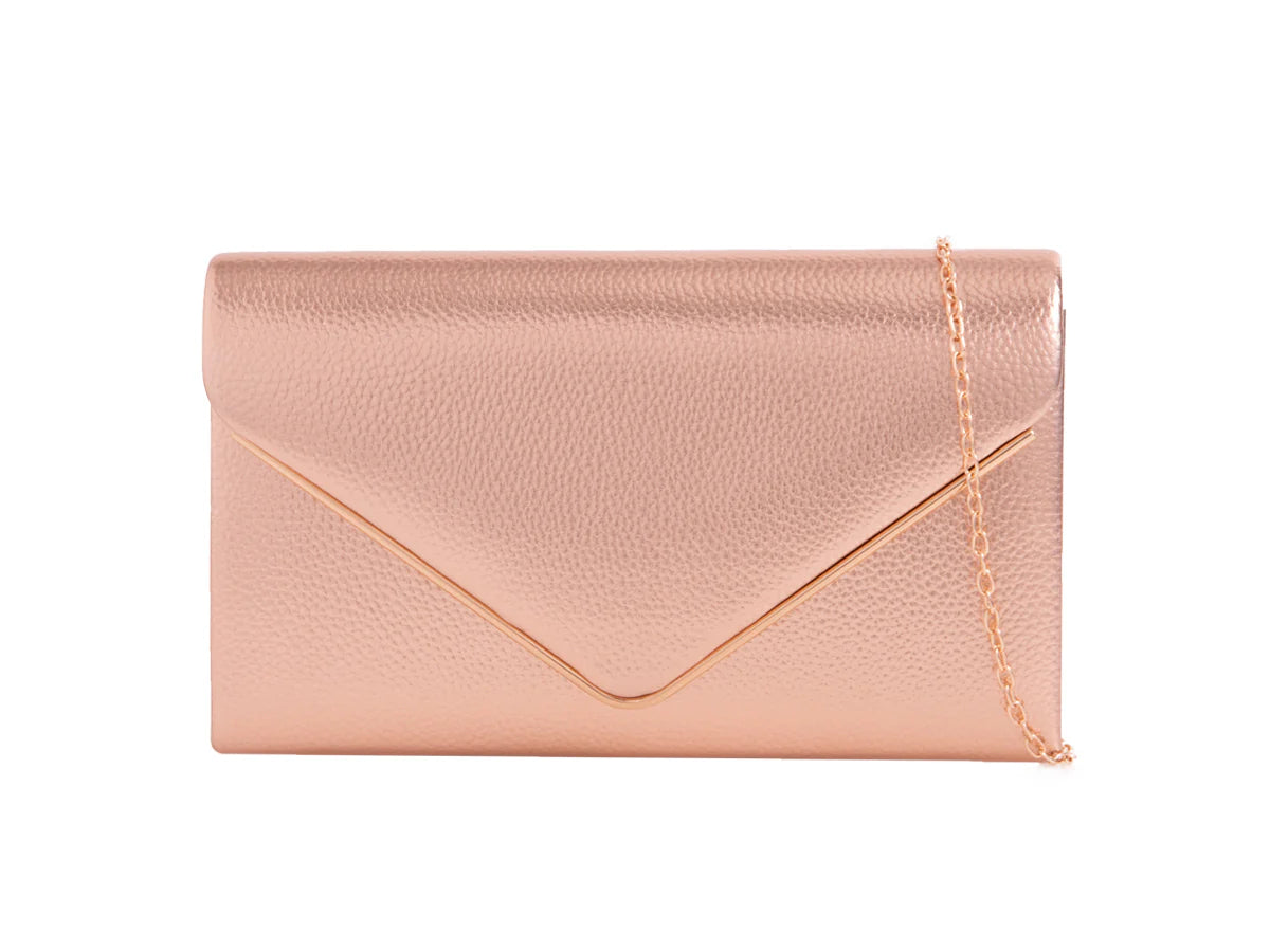 Champagne Gold Trimmed Clutch Bag