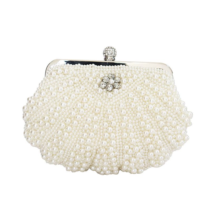 Pearl Seashell Jewelled Clutch Bag