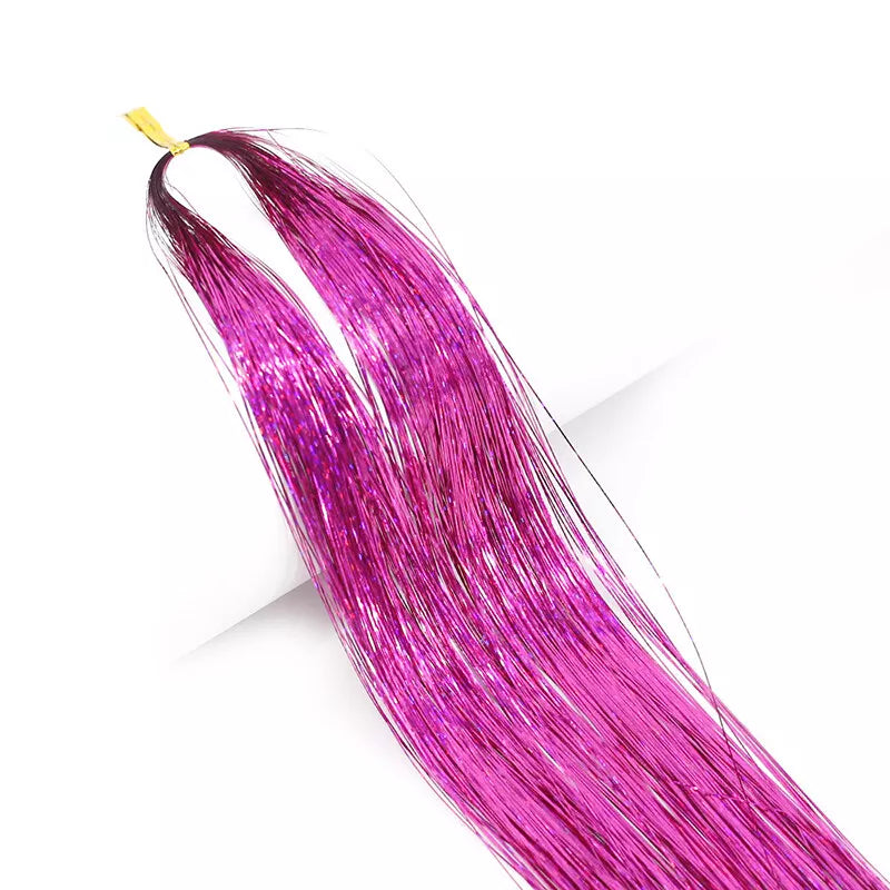 Dream Goddess Synthetic Glitter Hair Tinsel Pink 1 Pack