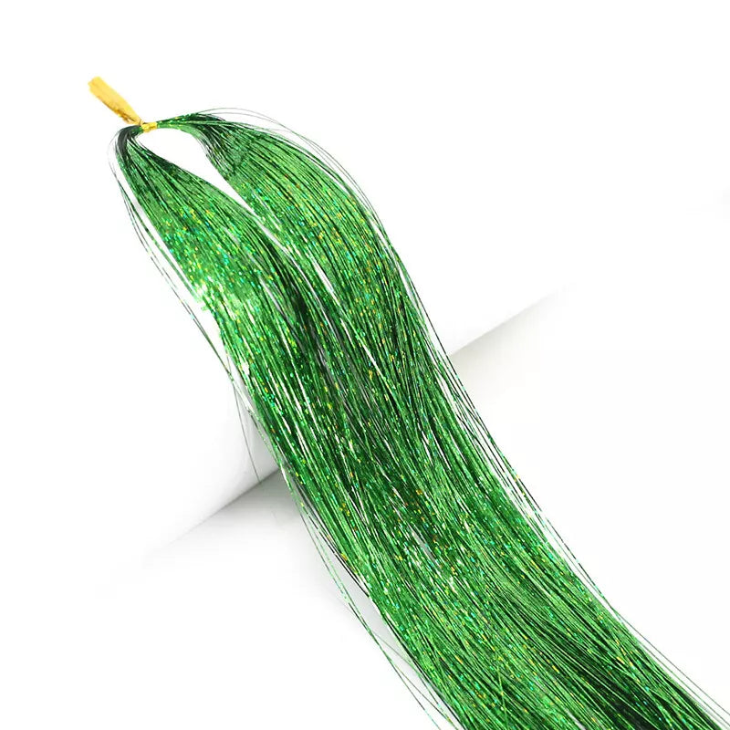 Dream Goddess Synthetic Glitter Hair Tinsel Green 1 Pack