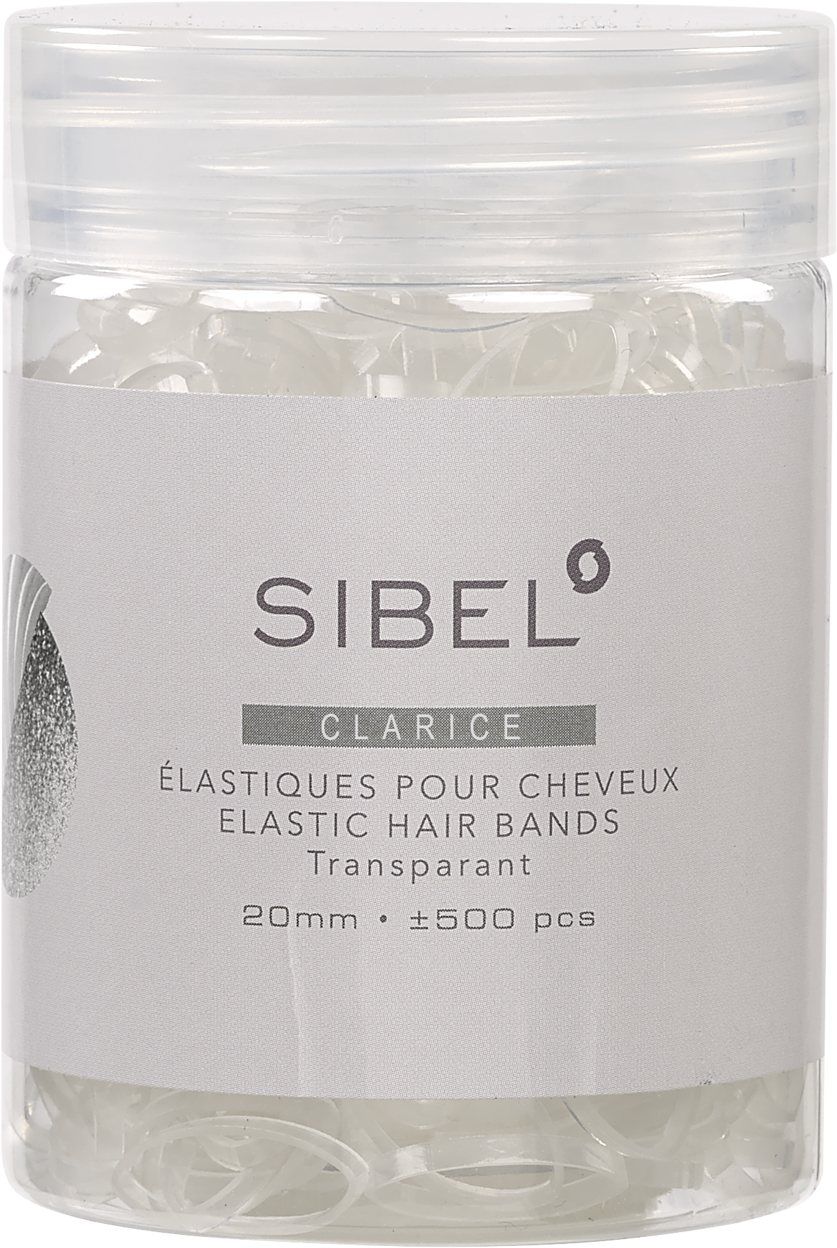 Sibel Clarice Elastic Hair Bands Clear 50 Pk