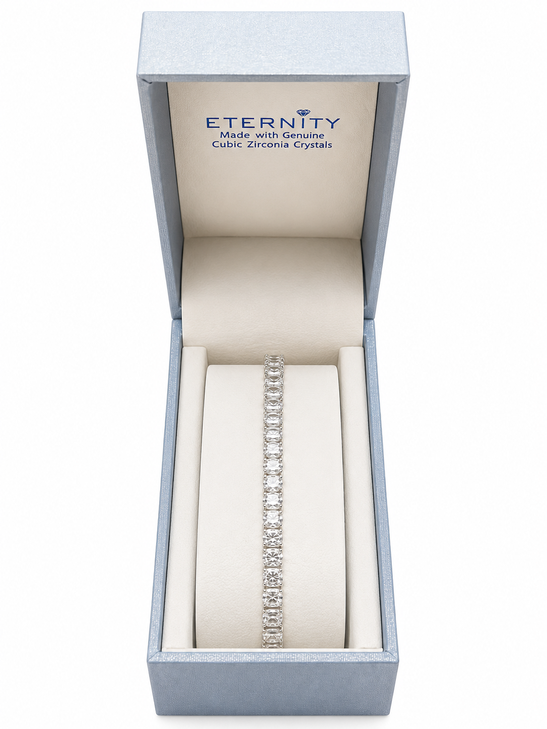 Eternity Cubic Zirconia Silver Plated Square Gem Bracelet