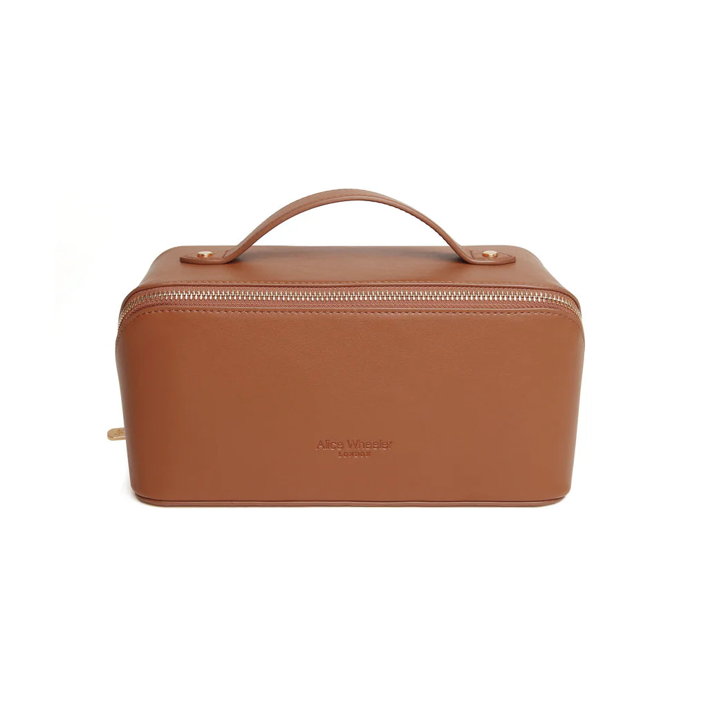 Alice Wheeler London Tan Nappa Train Case