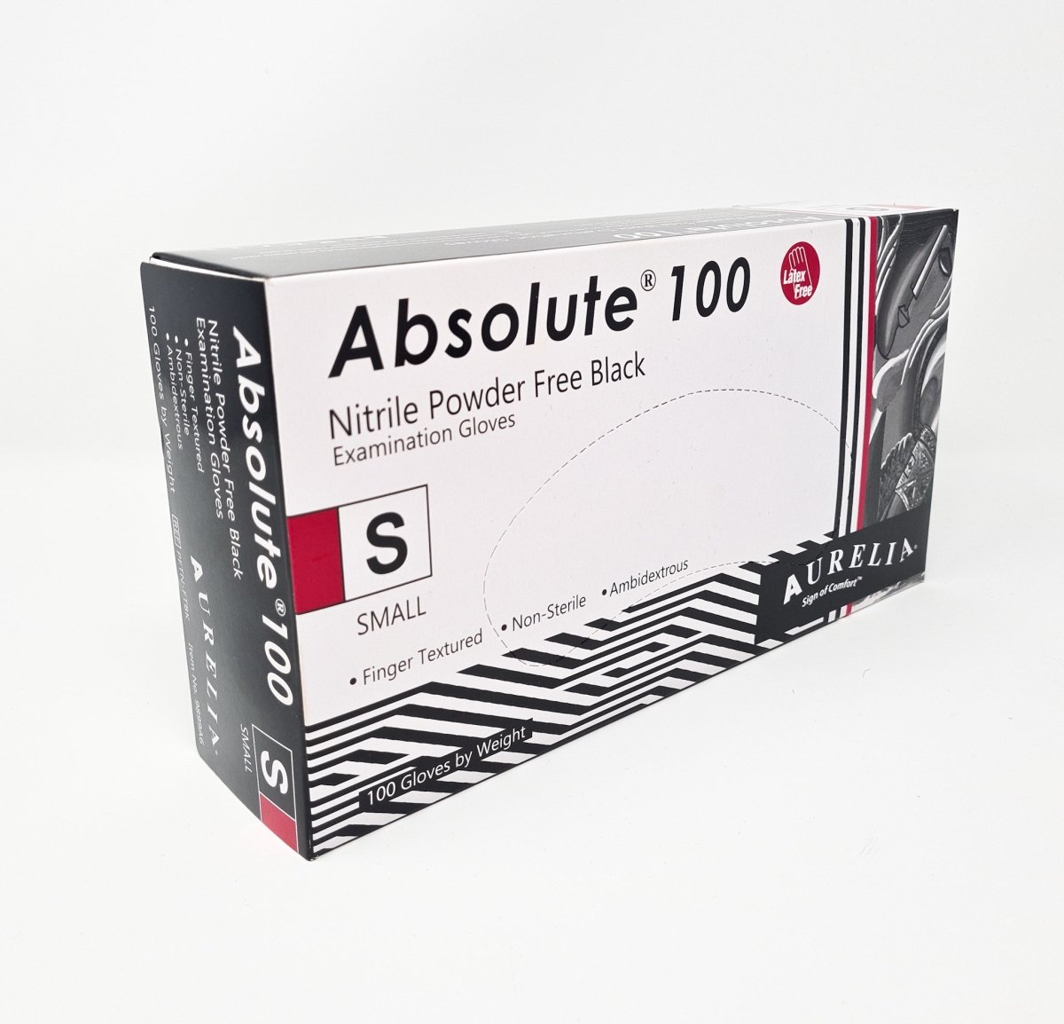 Absolute 100 Nitrile Powder Free Black Gloves Small - Franklins