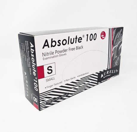Absolute 100 Nitrile Powder Free Black Gloves Small - Franklins