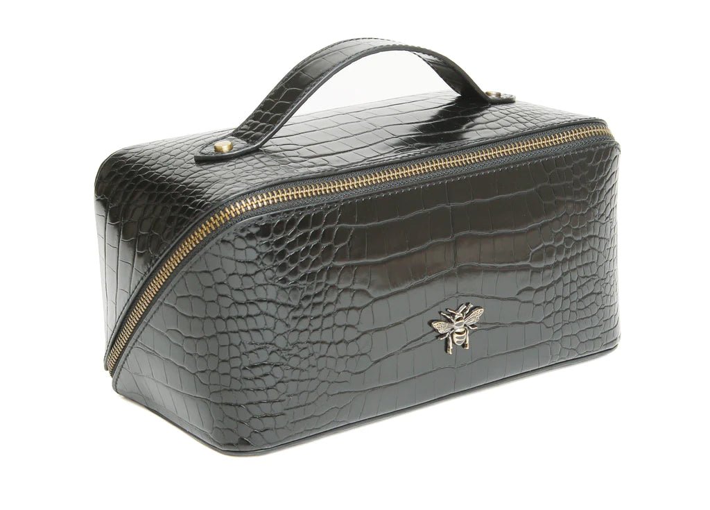 Alice Wheeler Deluxe Black Croc Effect Train Case - Franklins