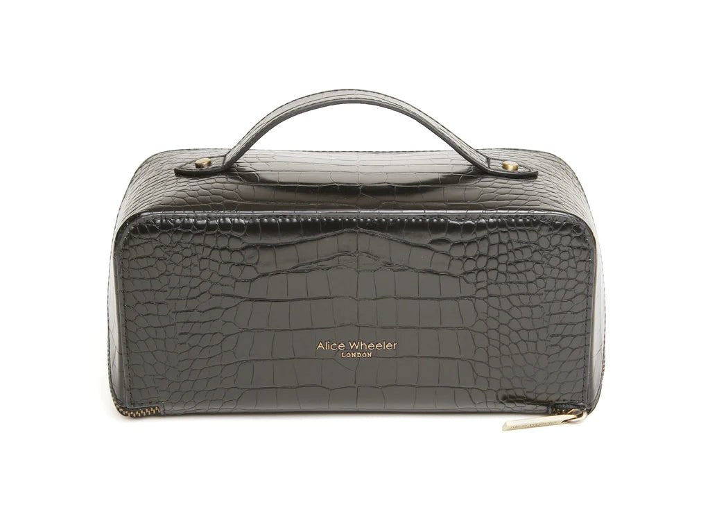 Alice Wheeler Deluxe Black Croc Effect Train Case - Franklins