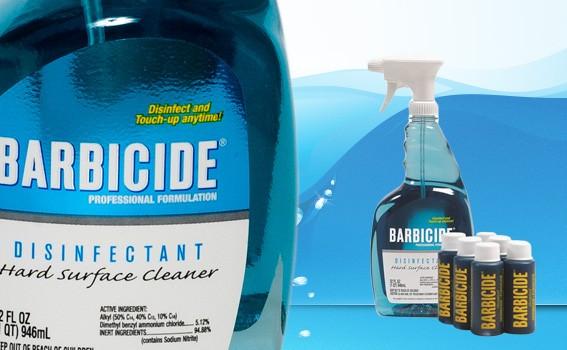 Barbicide Disinfectant Solution Bullet Size 6 x 20z with Spray Bottle - Franklins