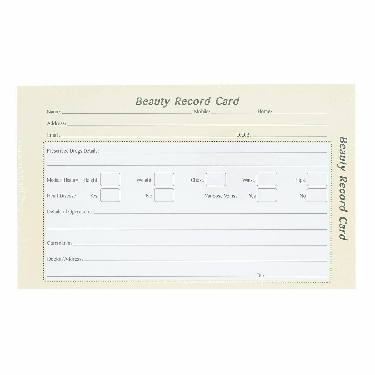 Beauty Record Cards - Franklins