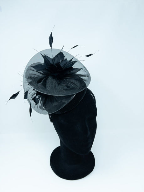 Black Organza & Velvet Hairband Fascinator - Franklins