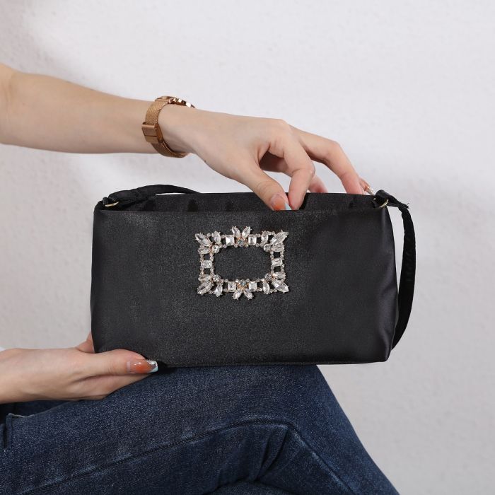 Black Satin Evening Bag - Franklins