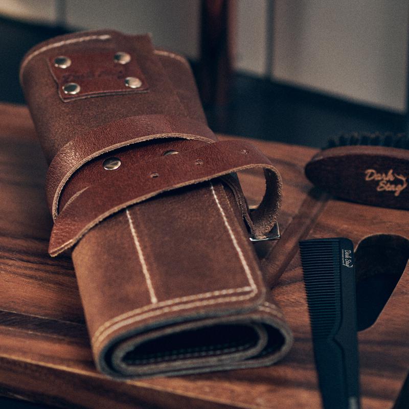 Dark Stag Leather Barber Tool Roll - Franklins