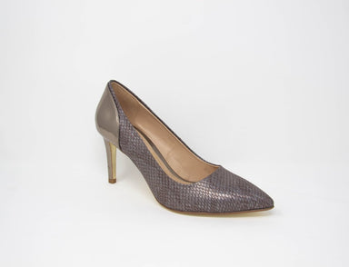 Glamour Cynthia Pewter Pointed Toe Court Shoes - Franklins