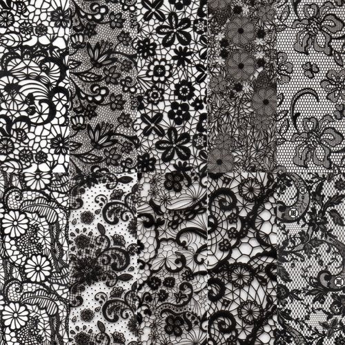 Halo Create Nail Foils Black Lace 10 Pack - Franklins