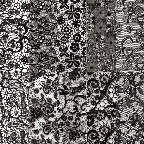Halo Create Nail Foils Black Lace 10 Pack - Franklins