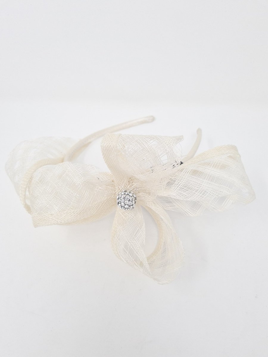 Ivory Belladonna Bow Hairband Fascinator - Franklins