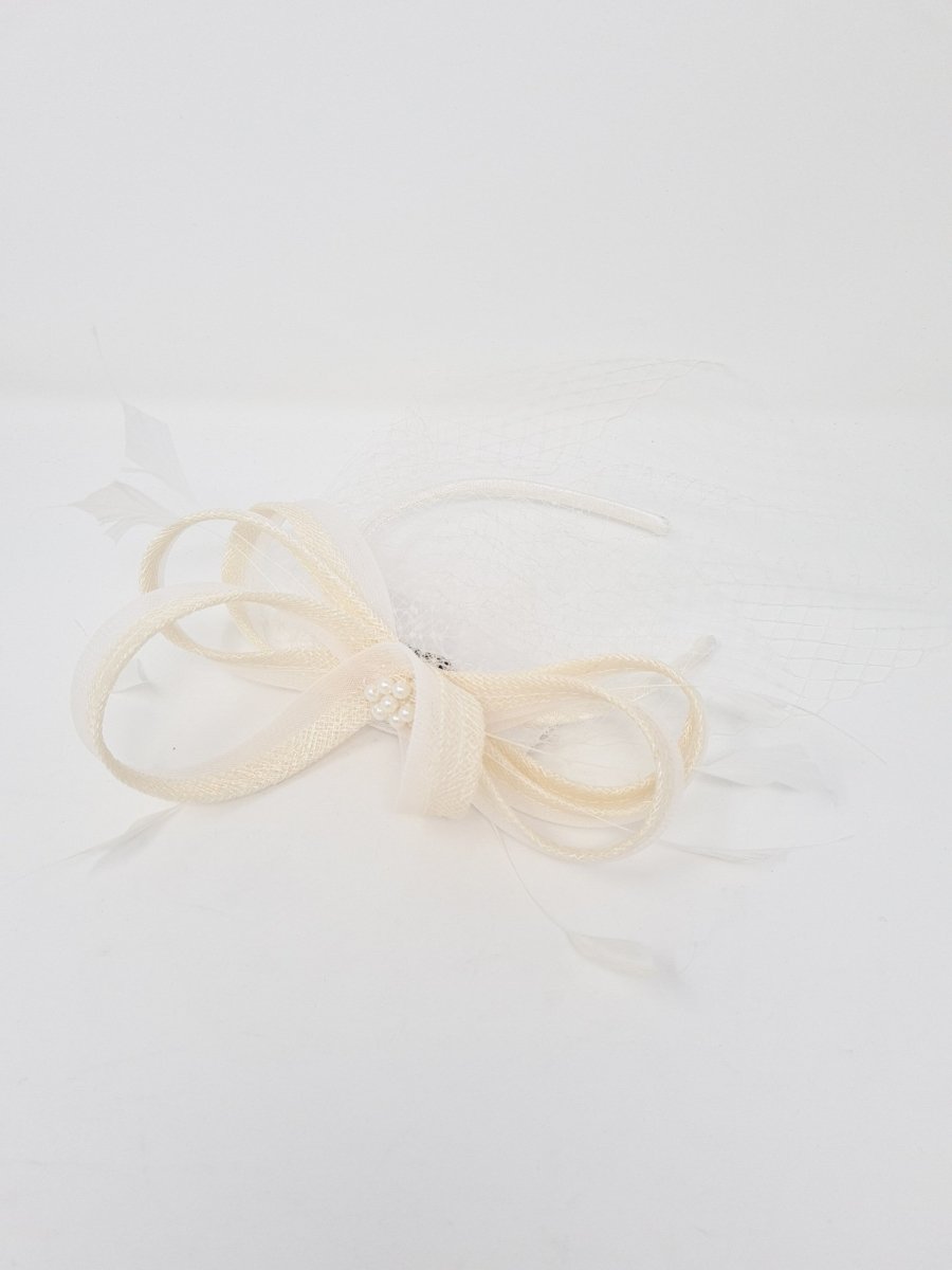 Ivory Bow Net Veil Fascinator - Franklins