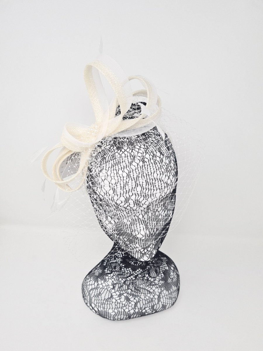 Ivory Bow Net Veil Fascinator - Franklins