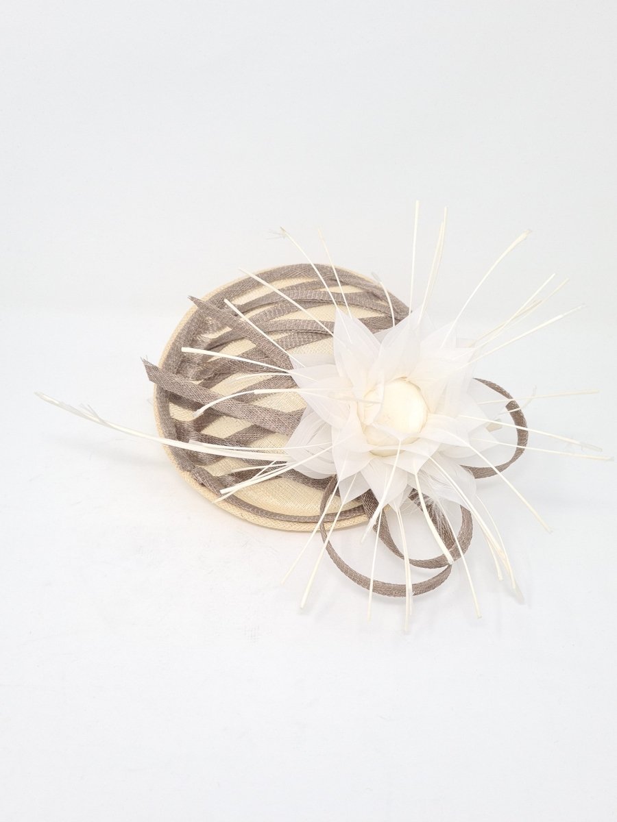 Ivory Cappuccino Lattice Disc Fascinator - Franklins