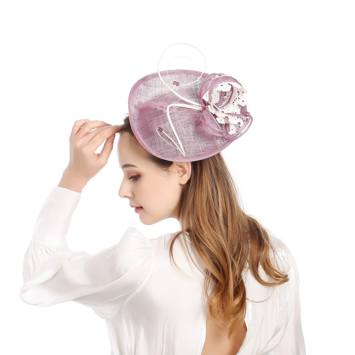 Lilac & Ivory Disc Fascinator - Franklins