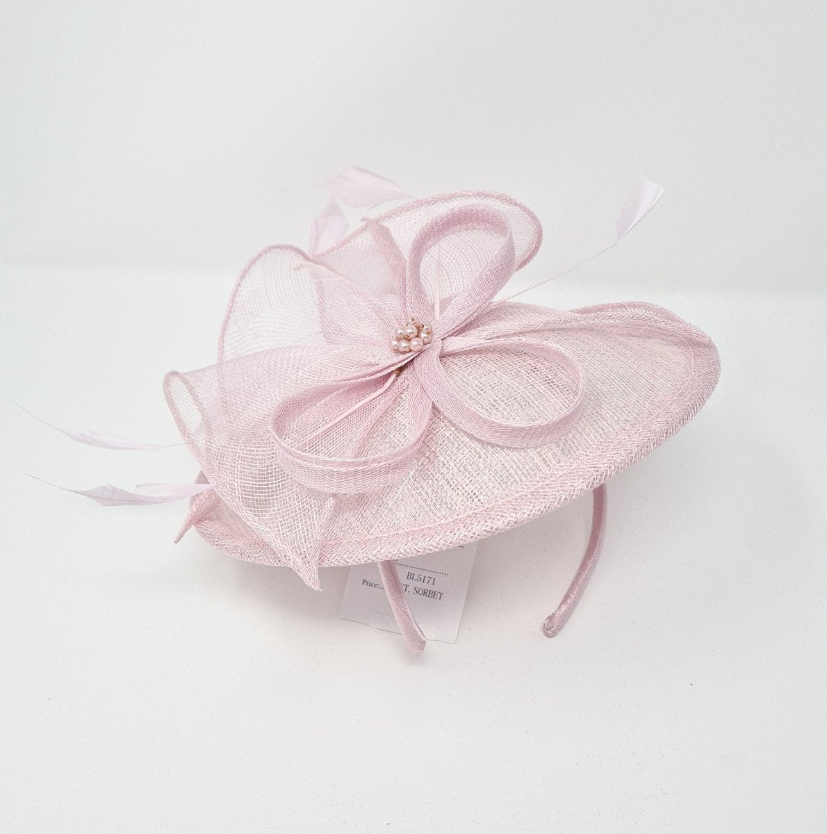 Metallic Sorbet Feather & Bow Round Disc Fascinator - Franklins