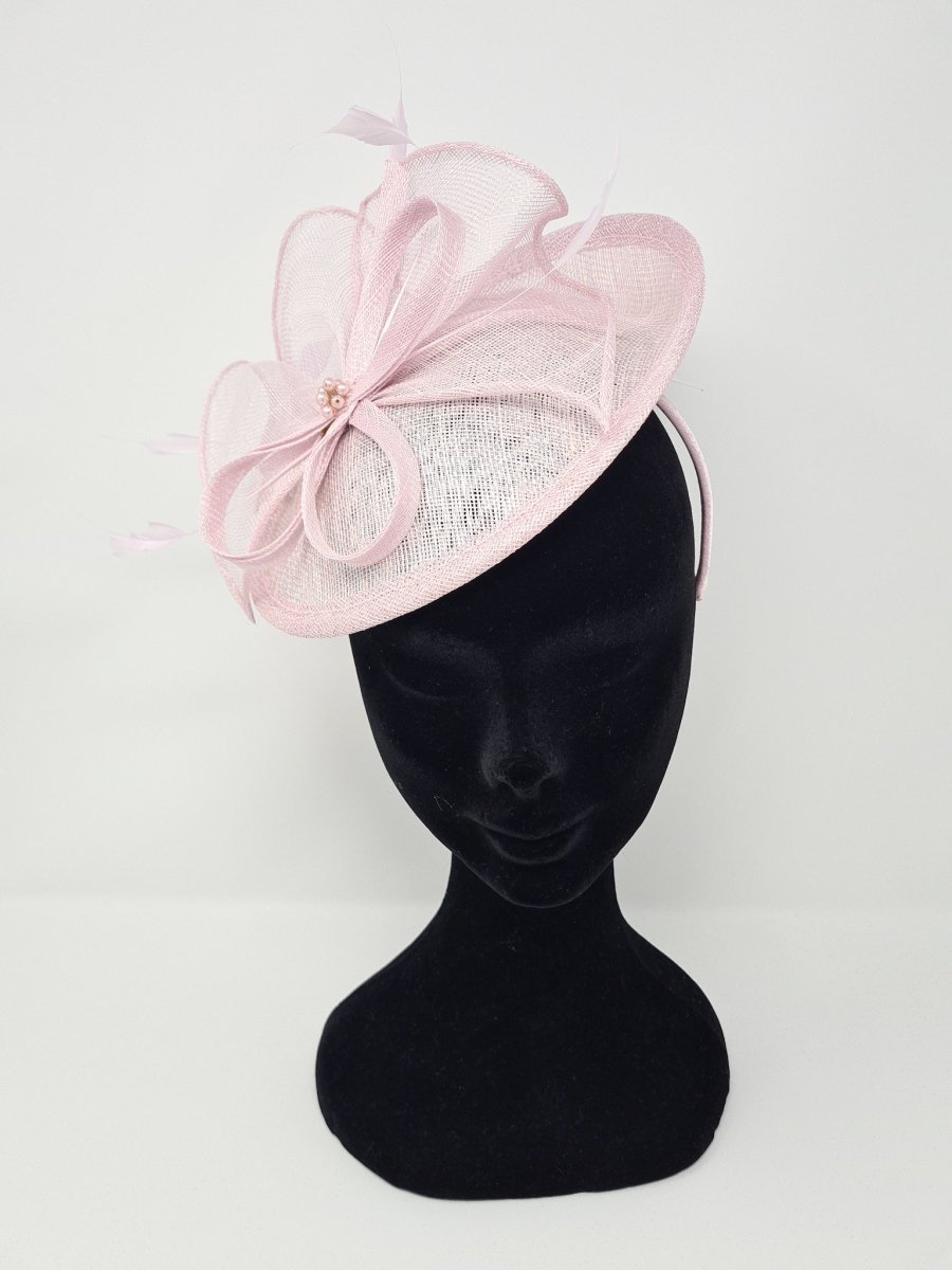 Metallic Sorbet Feather & Bow Round Disc Fascinator - Franklins