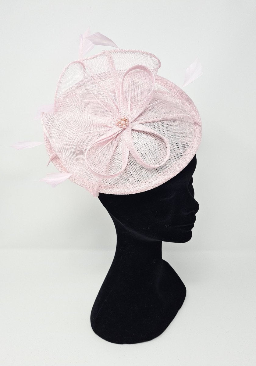 Metallic Sorbet Feather & Bow Round Disc Fascinator - Franklins
